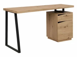 Escritorio con compartimentos 1 cajón y 1 puerta MDF roble y acero negro GOTAMA^Vente-unique Online
