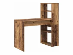 Escritorio con estante Madera envejecida 113 x 54 x 120 cm^vidaxl Online