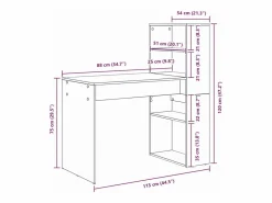 Escritorio con estante Madera envejecida 113 x 54 x 120 cm^vidaxl Online