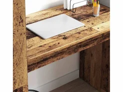 Escritorio con estante Madera envejecida 113 x 54 x 120 cm^vidaxl Online