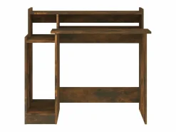 Clicnbuy Mesa Gaming|Escritorio con LED madera ingeniería roble ahumado 97x45x90 cm