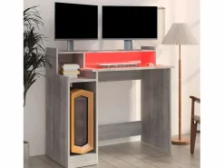 Escritorio con LED madera contrachapada sonoma 97x45x90 cm^Clicnbuy Discount