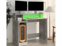 Escritorio con LED madera contrachapada sonoma 97x45x90 cm^Clicnbuy Discount