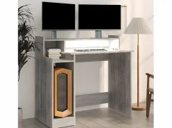 Escritorio con LED madera contrachapada sonoma 97x45x90 cm^Clicnbuy Discount