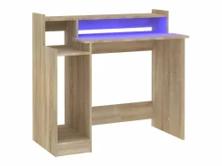 Escritorio con LED madera contrachapada roble sonoma 97x45x90cm^Clicnbuy Discount