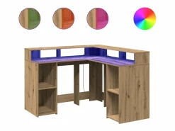 Escritorio Rinconero|Escritorio con luces LED fabricado artesanalmente en madera de roble.