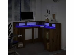 Escritorio Rinconero|Escritorio con luces LED fabricado artesanalmente en madera de roble.