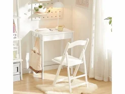 Sobuy Mesa De Ordenador|Escritorio con Un Cajón y 3 Percheros Mesa de Ordenador 60x40x77 cm FWT43-W ES