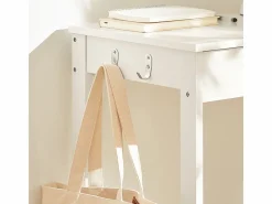 Sobuy Mesa De Ordenador|Escritorio con Un Cajón y 3 Percheros Mesa de Ordenador 60x40x77 cm FWT43-W ES