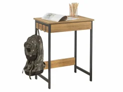 Sobuy Escritorio con Un Cajón y 3 Percheros Mesa de Ordenador de Estilo Industrial 60x40x77 cm FWT43-N ES Color natural claro Best