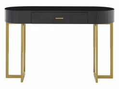 Vente-unique Escritorio consola 1 cajón MDF lacado y metal y dorado - TORELI de Pascal Morabito Negro Outlet