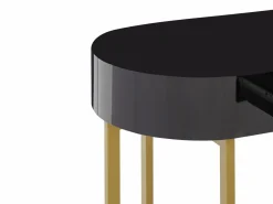 Vente-unique Escritorio consola 1 cajón MDF lacado y metal y dorado - TORELI de Pascal Morabito Negro Outlet