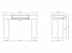 Vente-unique Consola Escritorio|Consola|Escritorio consola con 1 cajón de MDF lacado y metal y dorado - TORELI II