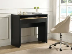 Escritorio consola extensible con 2 cajones en color negro y natural - LOAVIA^Vente-unique Clearance
