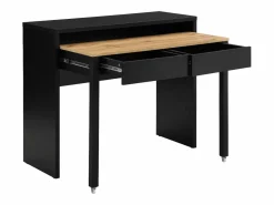 Escritorio consola extensible con 2 cajones en color negro y natural - LOAVIA^Vente-unique Clearance