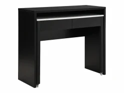 Vente-unique Escritorio consola extensible con 2 cajones negro y efecto mármol blanco - LOAVIA Negro / Blanco Hot