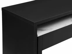 Vente-unique Escritorio consola extensible con 2 cajones negro y efecto mármol blanco - LOAVIA Negro / Blanco Hot