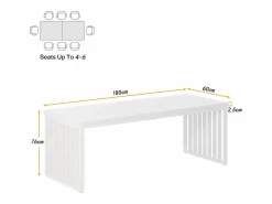 Tribesigns Escritorio de 180 cm, gran escritorio para ordenador, escritorio para PC, escritorio de oficina con marco metálico resistente Blanco Discount