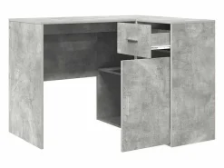 Clicnbuy Escritorio de Esquina con cajón Concreto 102 x 50 x 75 cm Gris