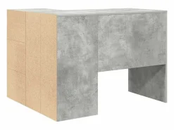 Clicnbuy Escritorio de Esquina con cajón Concreto 102 x 50 x 75 cm Gris