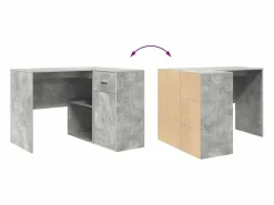 Clicnbuy Escritorio de Esquina con cajón Concreto 102 x 50 x 75 cm Gris