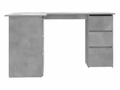 Escritorio de esquina contrachapada hormigón 145x100x76 cm^Clicnbuy Discount