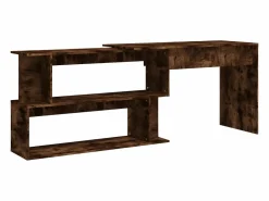 Clicnbuy Escritorio Rinconero|Escritorio de esquina contrachapada roble ahumado 200x50x76 cm