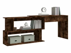 Clicnbuy Escritorio Rinconero|Escritorio de esquina contrachapada roble ahumado 200x50x76 cm