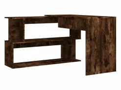 Clicnbuy Escritorio Rinconero|Escritorio de esquina contrachapada roble ahumado 200x50x76 cm