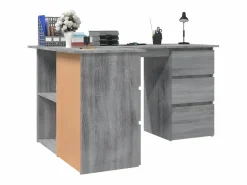 Clicnbuy Escritorio Rinconero|Escritorio de esquina contrachapada Sonoma 145x100x76 cm