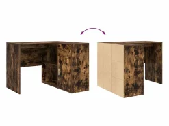 Escritorio de Esquina con cajón Roble ahumado 102 x 50 x 75 cm^Clicnbuy Clearance