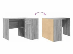 Clicnbuy Escritorio de Esquina con cajón sonoma 102 x 50 x 75 cm Gris Sale