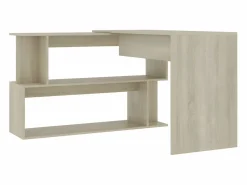 Escritorio de esquina contrachapada color roble 200x50x76 cm^Clicnbuy Online