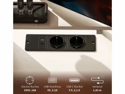 Mesa Gaming|Escritorio de esquina con estante y puerto USB, de madera, (137x140x139,5 cm)