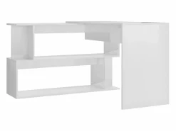 Clicnbuy Escritorio Rinconero|Escritorio de esquina contrachapada brillo 200x50x76 cm
