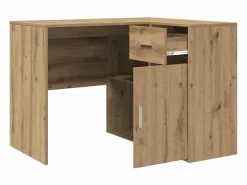 Clicnbuy Escritorio Rinconero|Escritorio de Esquina con cajón Roble artisan 102 x 50 x 75 cm
