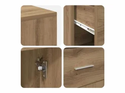 Clicnbuy Escritorio Rinconero|Escritorio de Esquina con cajón Roble artisan 102 x 50 x 75 cm