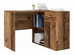 Clicnbuy Escritorio Rinconero|Escritorio de Esquina con cajón Madera vieja 102 x 50 x 75 cm