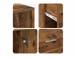 Clicnbuy Escritorio Rinconero|Escritorio de Esquina con cajón Madera vieja 102 x 50 x 75 cm