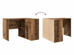 Clicnbuy Escritorio Rinconero|Escritorio de Esquina con cajón Madera vieja 102 x 50 x 75 cm