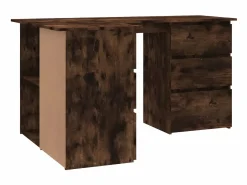 Clicnbuy Escritorio Rinconero|Escritorio de esquina contrachapada roble ahumado 145x100x76cm