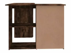 Clicnbuy Escritorio Rinconero|Escritorio de esquina contrachapada roble ahumado 145x100x76cm