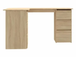 Clicnbuy Escritorio de esquina contrachapada color roble 145x100x76cm Marru00f3n Best