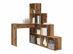Clicnbuy Escritorio Rinconero|Escritorio de Esquina Madera vieja 101.5 x 149.5 x 149.5 cm
