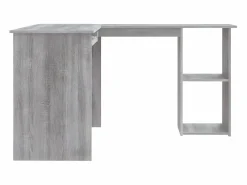 Clicnbuy Escritorio de esquina madera contrachapada 120x140x75 cm Gris Best