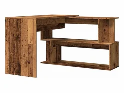 Clicnbuy Escritorio de esquina madera contrachapada madera envejecida Marru00f3n Best