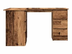Clicnbuy Escritorio de esquina madera contrachapada madera envejecida Marru00f3n Best