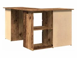 Clicnbuy Escritorio de esquina madera contrachapada madera envejecida Marru00f3n Best