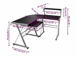 Clicnbuy Escritorio de esquina madera contrachapada 132x112x99cm Negro Hot