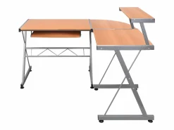 Clicnbuy Escritorio de esquina madera contrachapada marrón 132x112x99 cm Marru00f3n Clearance